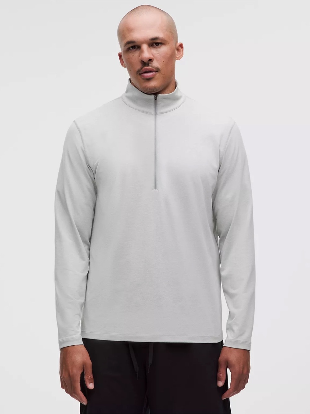 Lululemon Soft Jersey Half Zip Heathered Vapor Silver Drop Sz. M